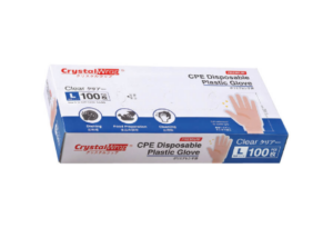 CrystalWrap® Premium CPE Disposable Embossed Glove - L Size (Box of 100pcs)
