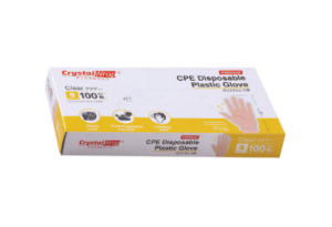 CrystalWrap® Premium CPE Disposable Embossed Glove - S Size (Box of 100pcs)